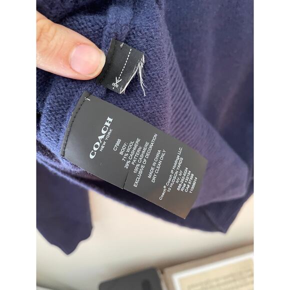 Coach Ski Intarsia Sweater In Recycled Wool And Recycled Cashmere Mens M - Picture 2 of 8